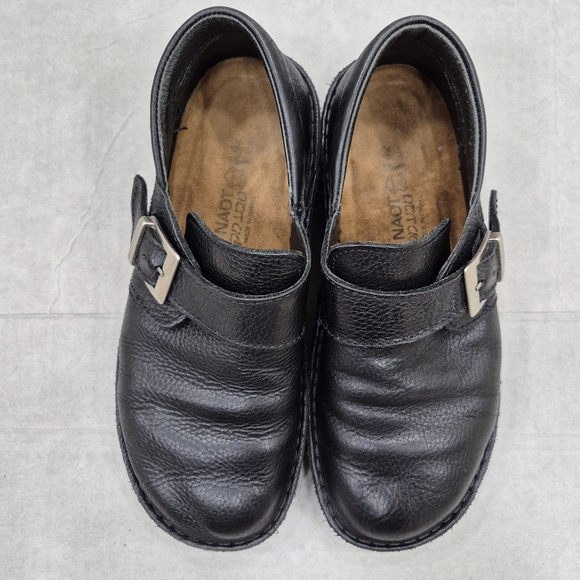 Naot monk strap casual shoes men\'s 42 US 9 black pebbled leather cork footbed main image 5